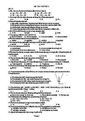 Đề thi thử số 2 môn Hóa học 12
